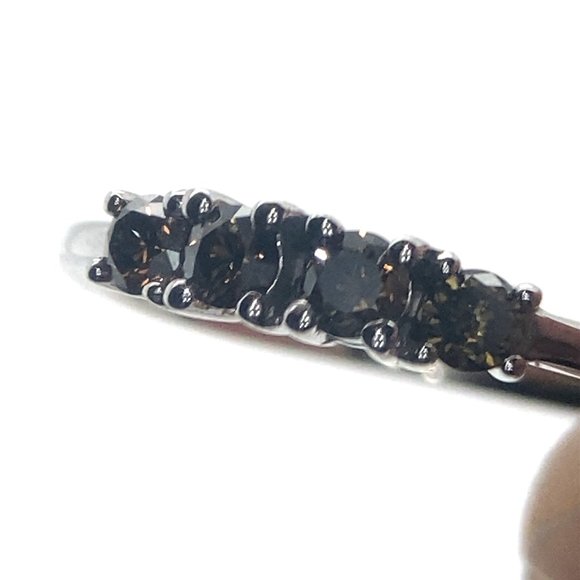 Fancy Colored Diamonds .12ct Solid 14K White Gold Ring - Picture 1 of 7